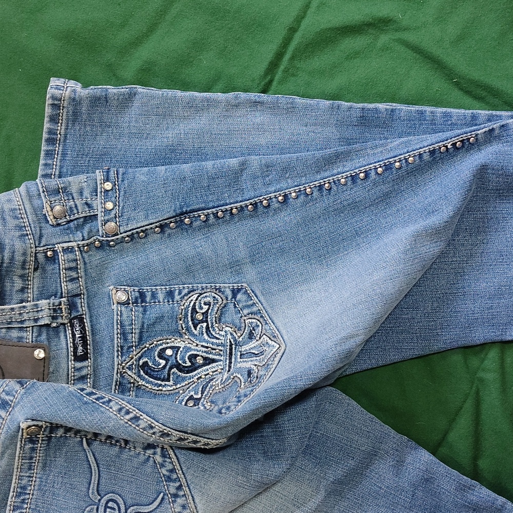 Trinity Ranch Light Blue Jeans With Bling - Picture 5 of 14